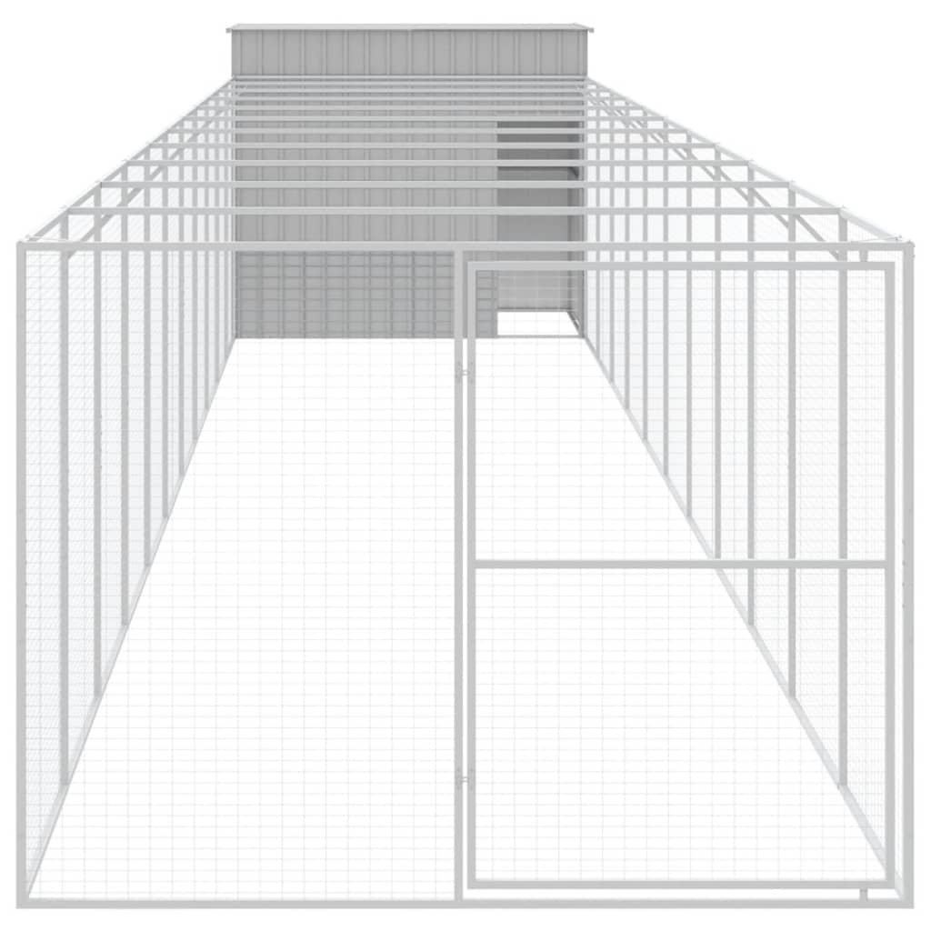 Vidaxl Dog Loft con Run 214x1273x181 cm de acero gris claro