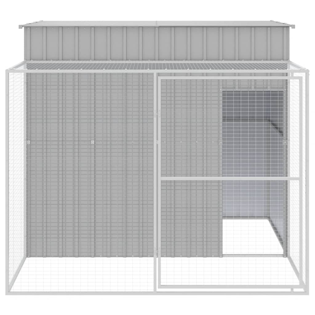 Vidaxl Dog Loft con Run 214x253x181 cm in acciaio grigio chiaro