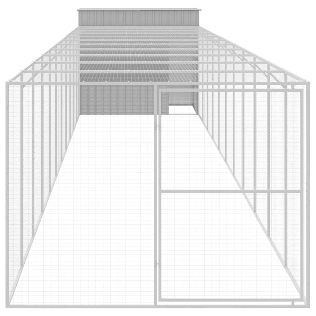 Vidaxl Dog Loft con Run 214x1273x181 cm in acciaio grigio chiaro