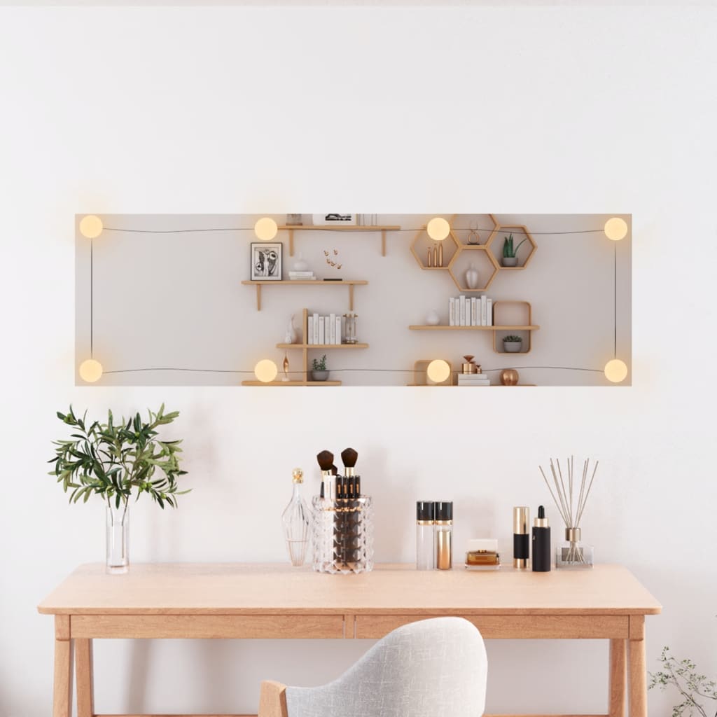 Specchio da parete Vidaxl con LED vetro rettangolare 30x100 cm