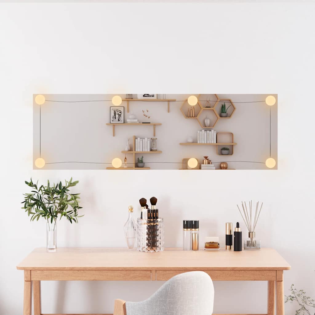 Specchio da parete Vidaxl con LED vetro rettangolare 30x100 cm