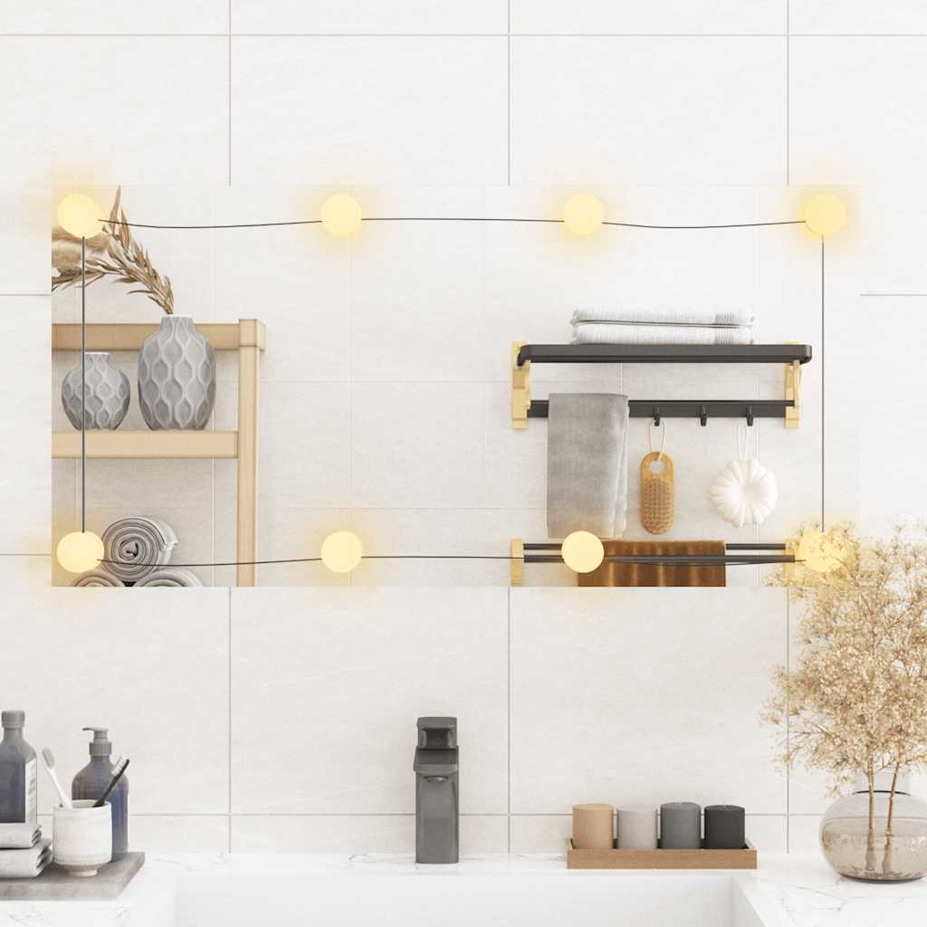 Espejo de pared Vidaxl con LED rectangular 40x80 cm de vidrio