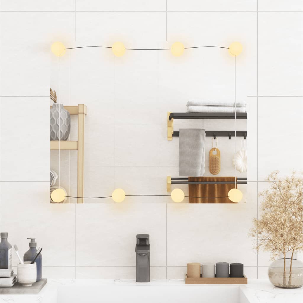 Specchio da parete Vidaxl con LED Rettangolare da 50x60 cm vetro