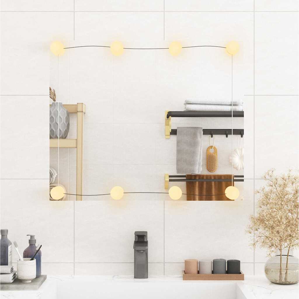 Specchio da parete Vidaxl con LED Rettangolare da 50x60 cm vetro