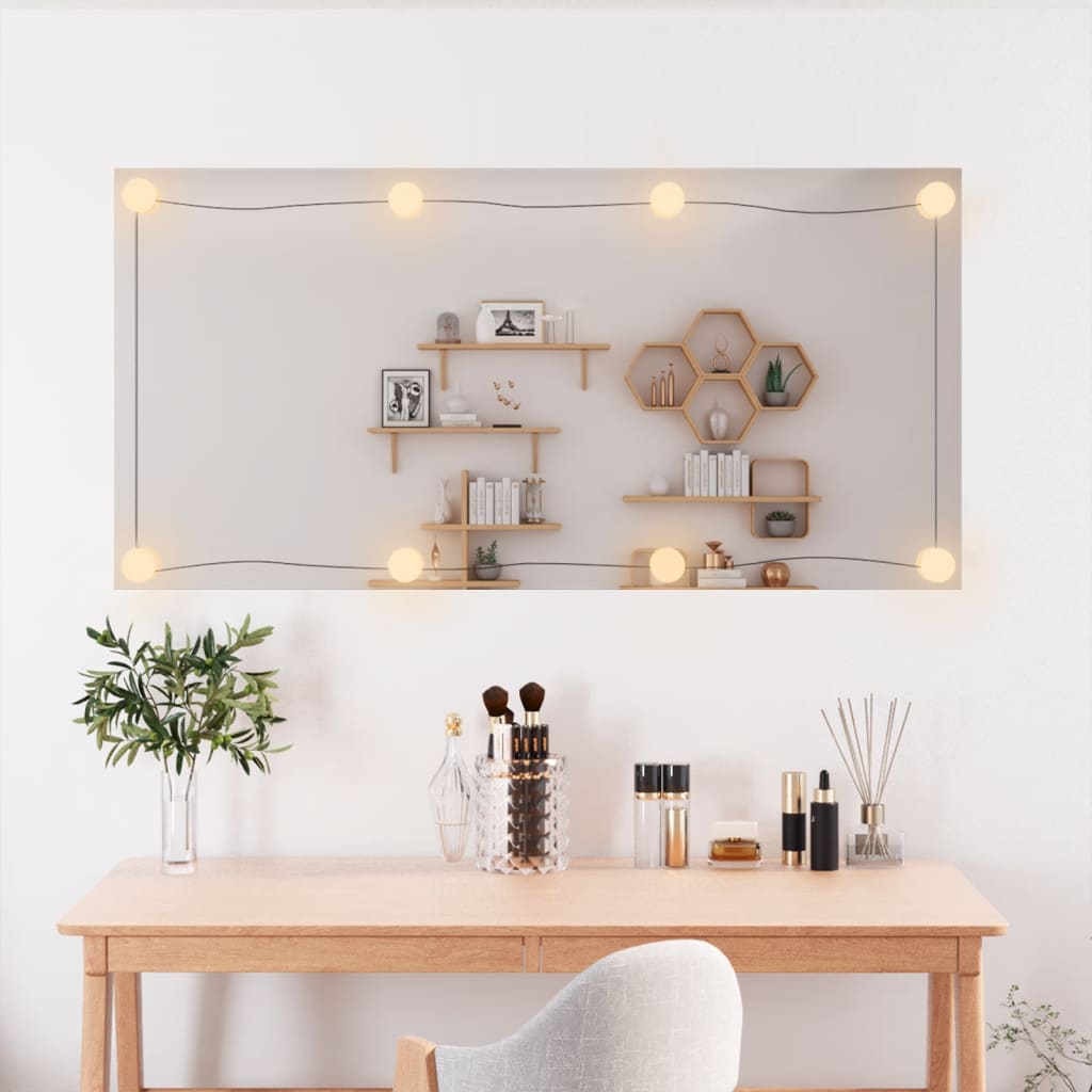 Specchio da parete Vidaxl con LED Rettangolare da 50x100 cm vetro
