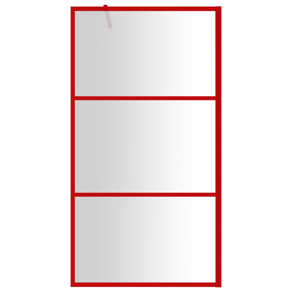 VidaXL Inloopdouchewand transparant 115x195 cm ESG-glas rood