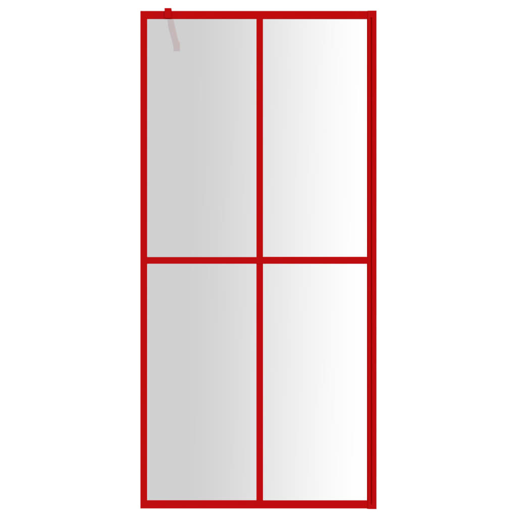 Vidaxl Walk-in Walk-In Wall Transparent 80x195 cm ESG Glass Red