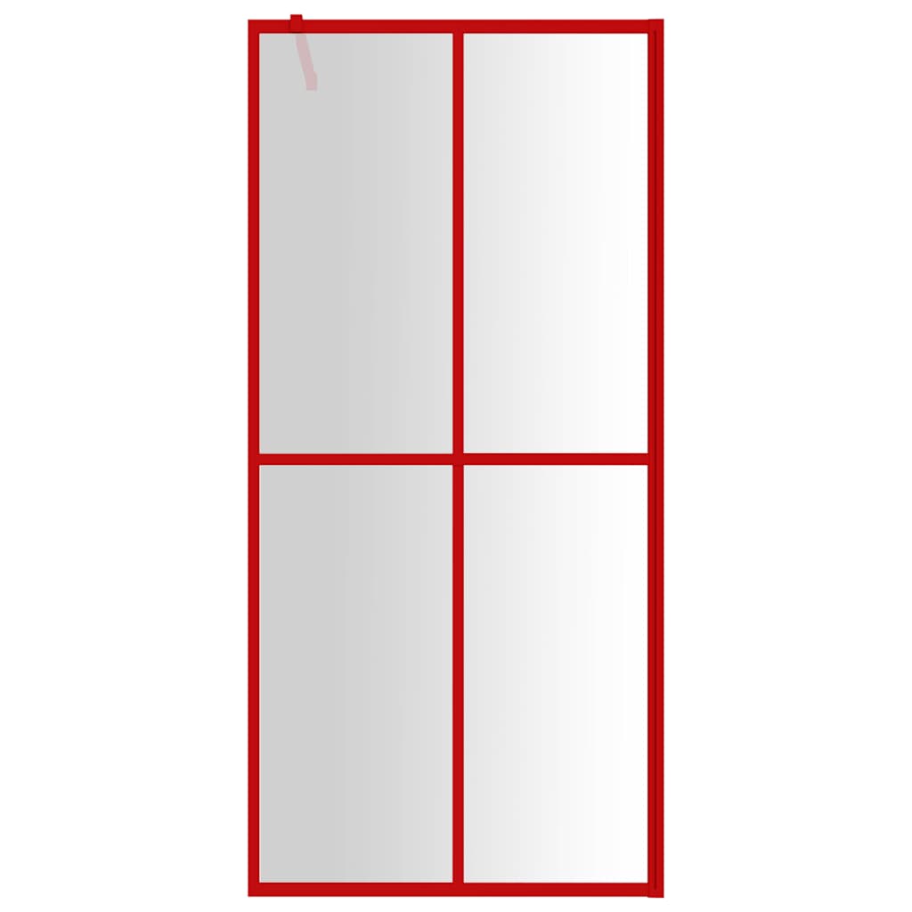 Vidaxl inloopdouchewand transparant 100x195 cm esg-glas rood