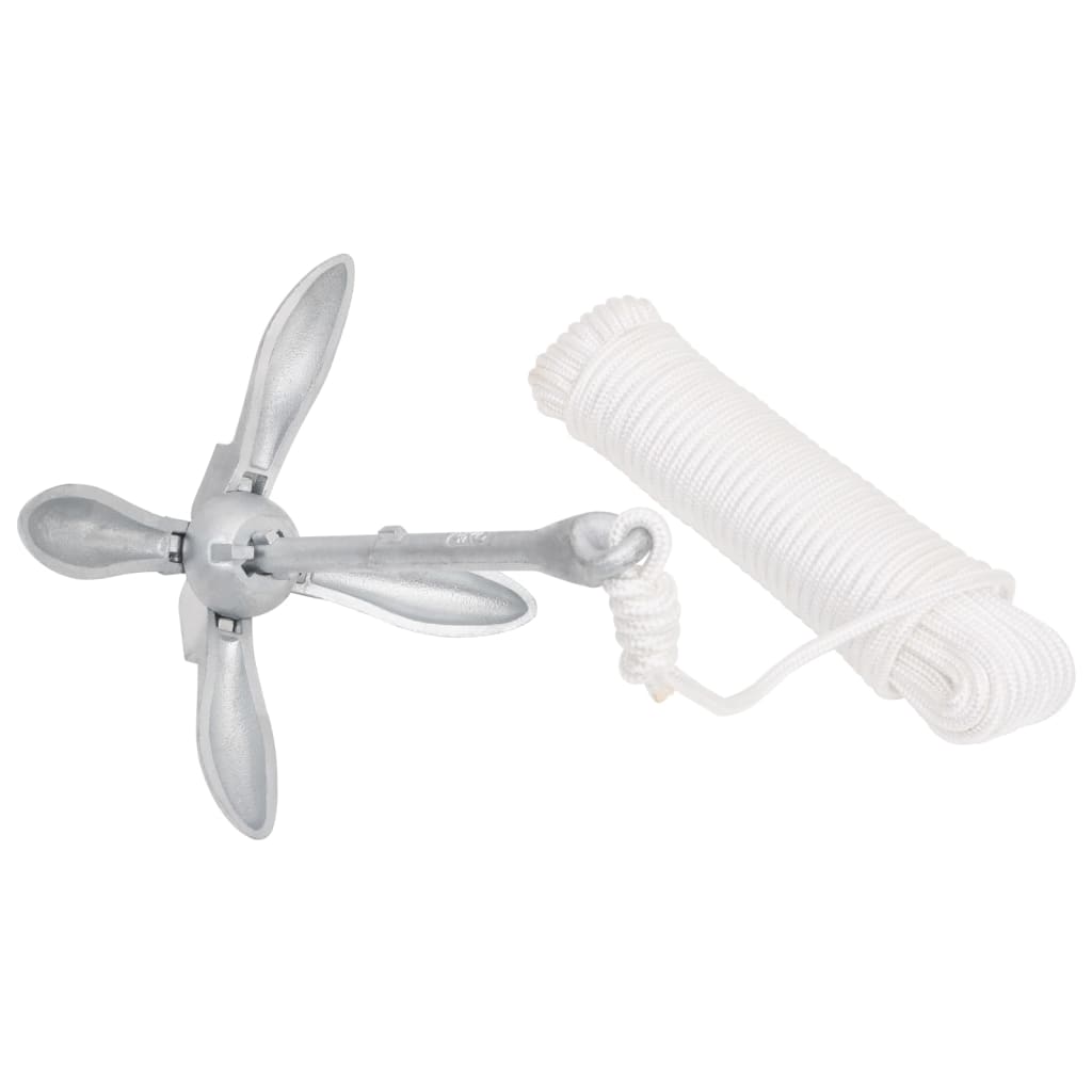 Vidaxl con cuerda plegable 2.5 kg de plateado de hierro forjado