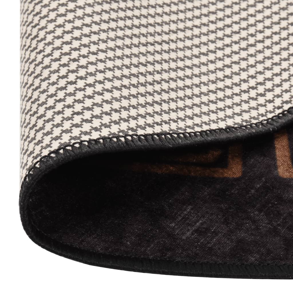 Tappeto Vidaxl lavabile antiscivolo Ø 200 cm Nero e oro colorato