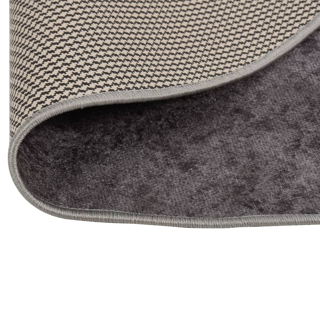RUG VIDAXL Lavable Anti-Slip Ø 200 cm de gris