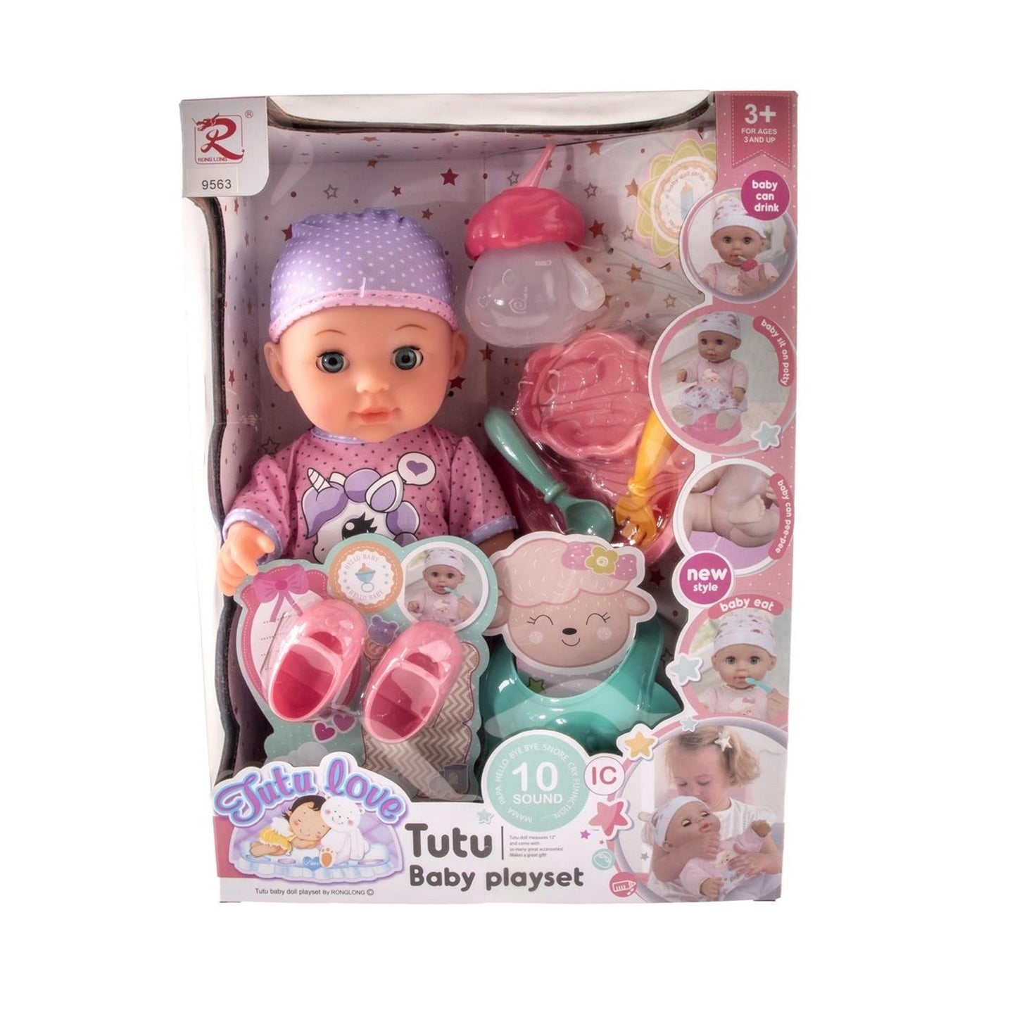 Muñeco pis con accesorios 26cm