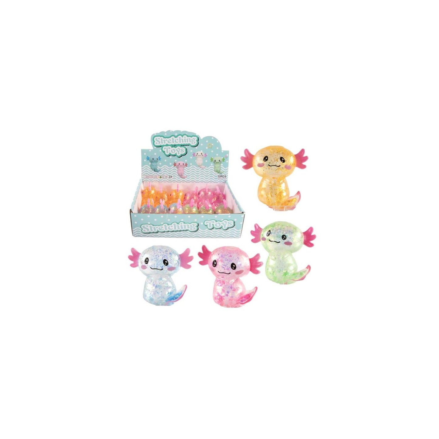 Z1 spremere axolot glitter 9 cm 12 pezzi