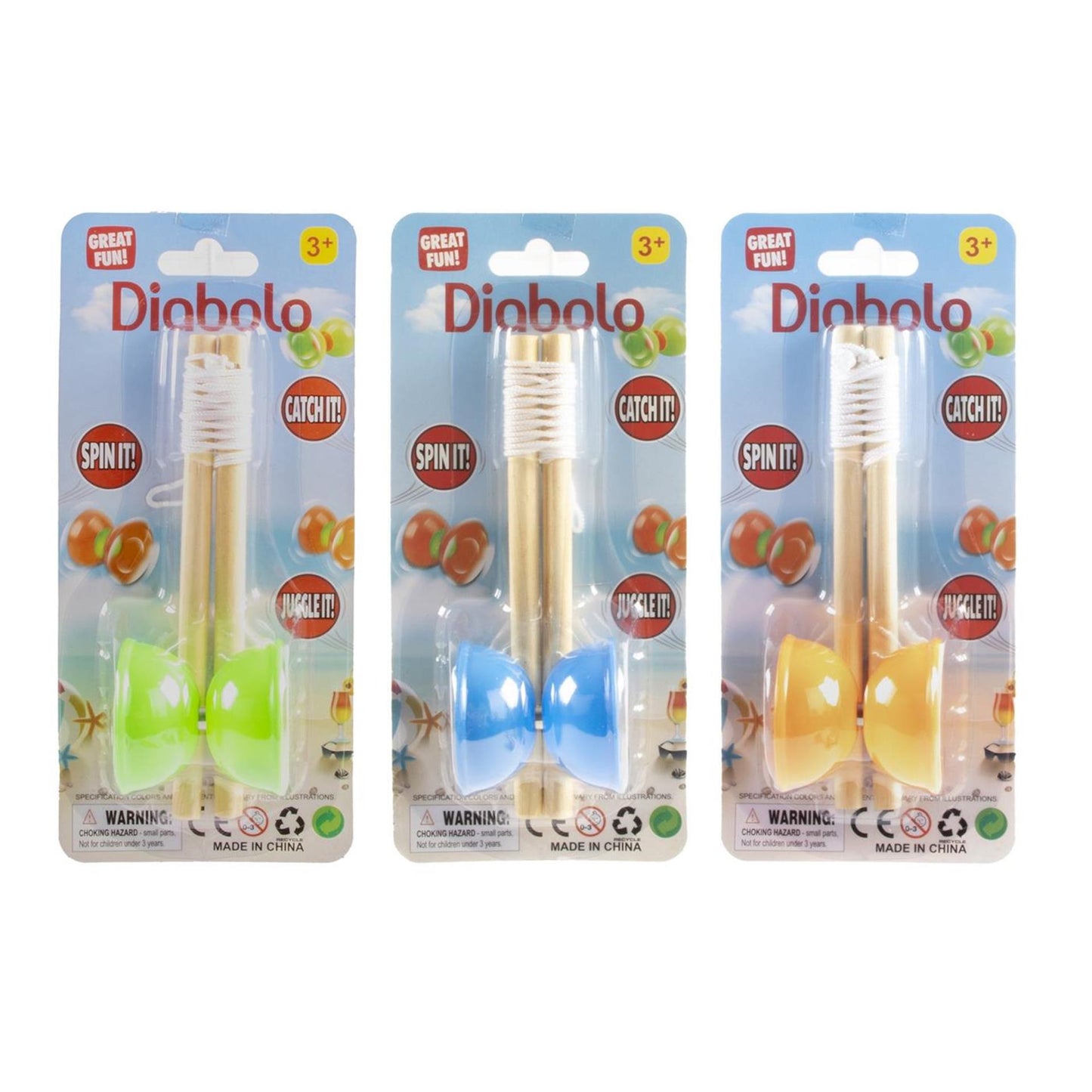 Diabolo in legno Jono Toys, 16 cm