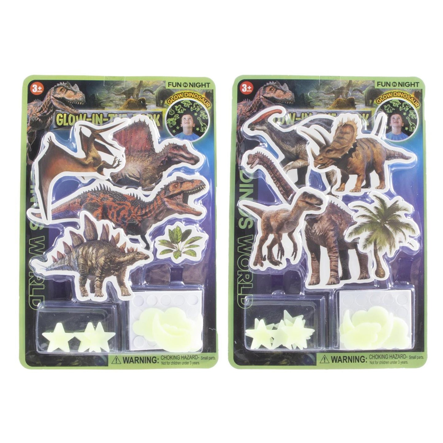 Adesivi fosforescenti Dino da 26 pezzi