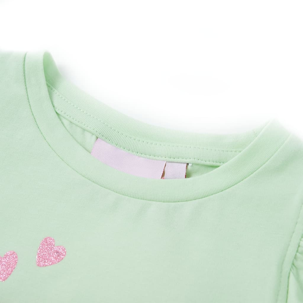 Camisa infantil de Vidaxl con volantes en las mangas 92 Soft Green