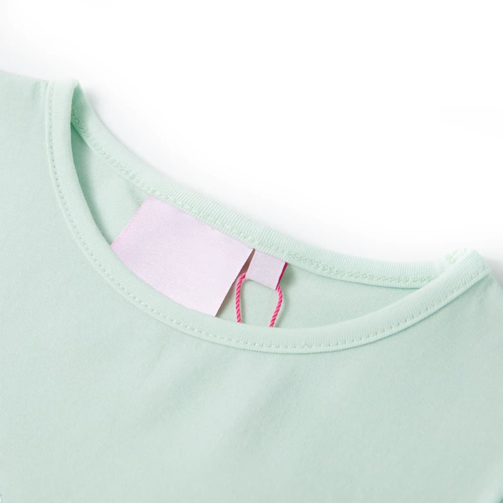 Camisa para niños de Vidaxl con mangas de gorra 104 color menta claro