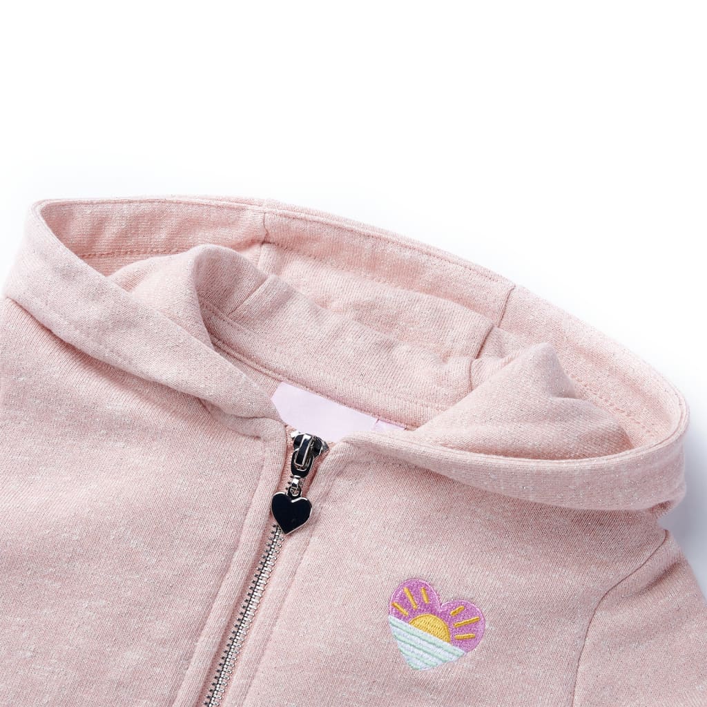 Chaleco infantil de Vidaxl con capucha y cremallera 92 rosa claro mixto