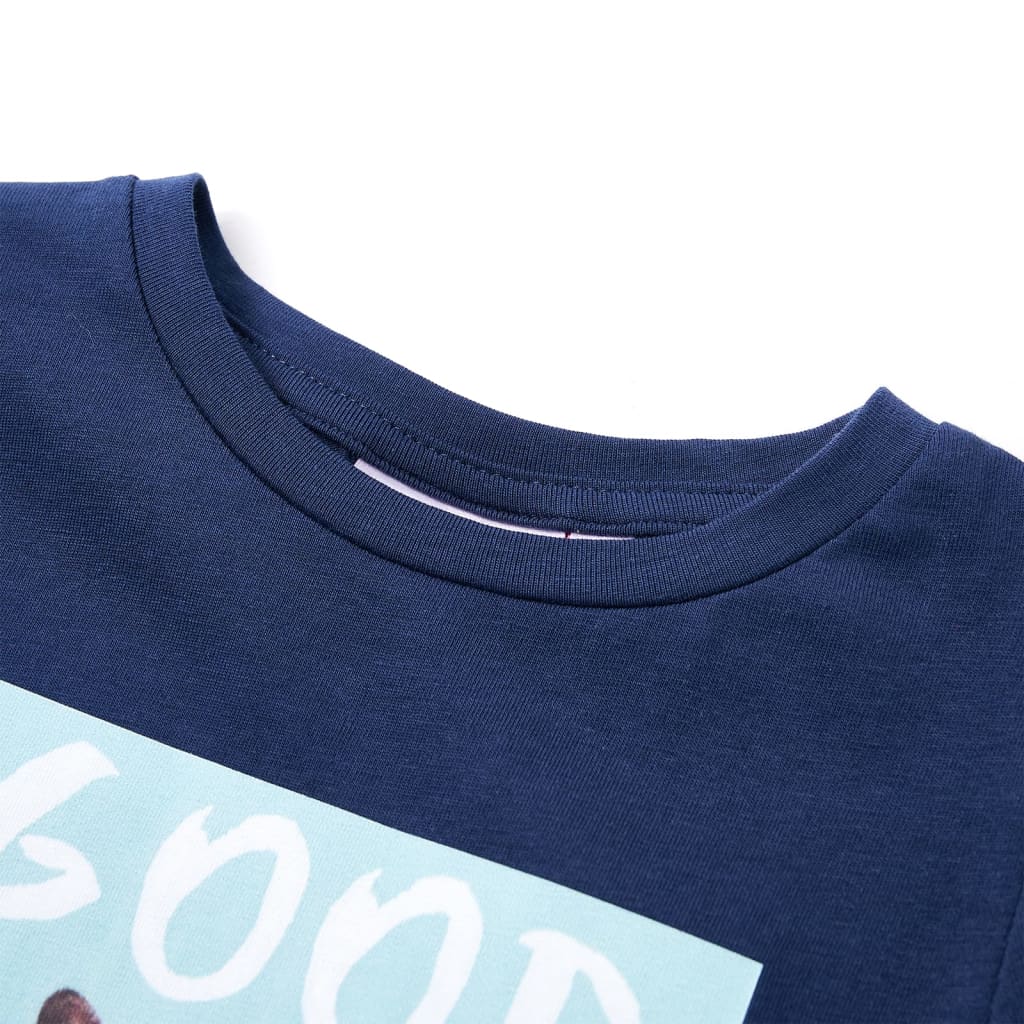 Vidaxl Camisa para niños 128 azul marino