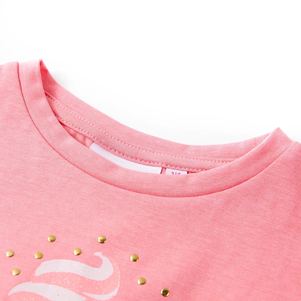 Vidaxl kindershirt 92 fluorescerend felroze