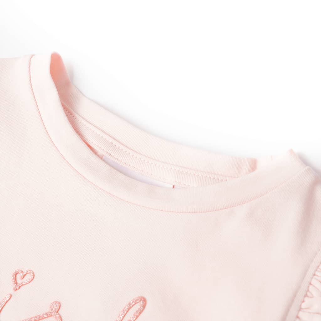 Camisa para niños de Vidaxl con volantes en las mangas 116 rosa suave