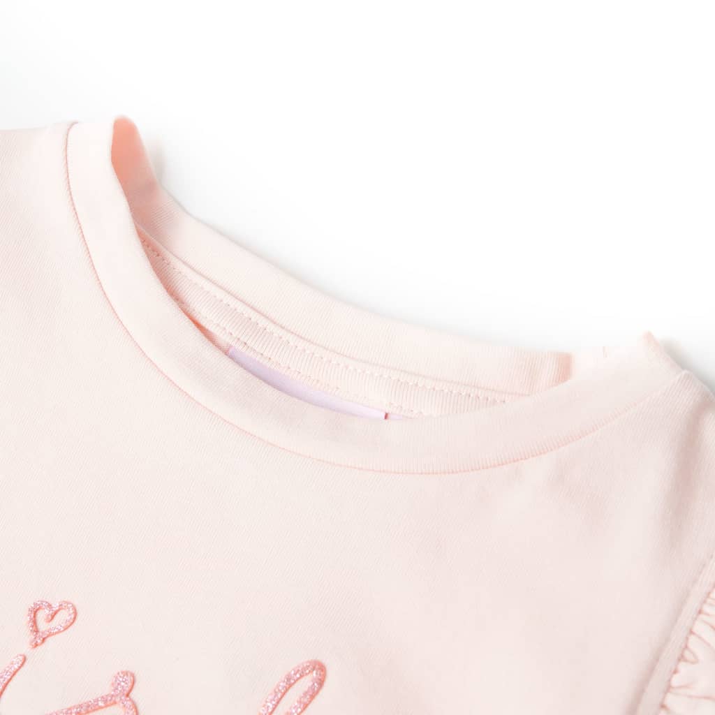 Camisa para niños de Vidaxl con volantes en las mangas 128 rosa suave