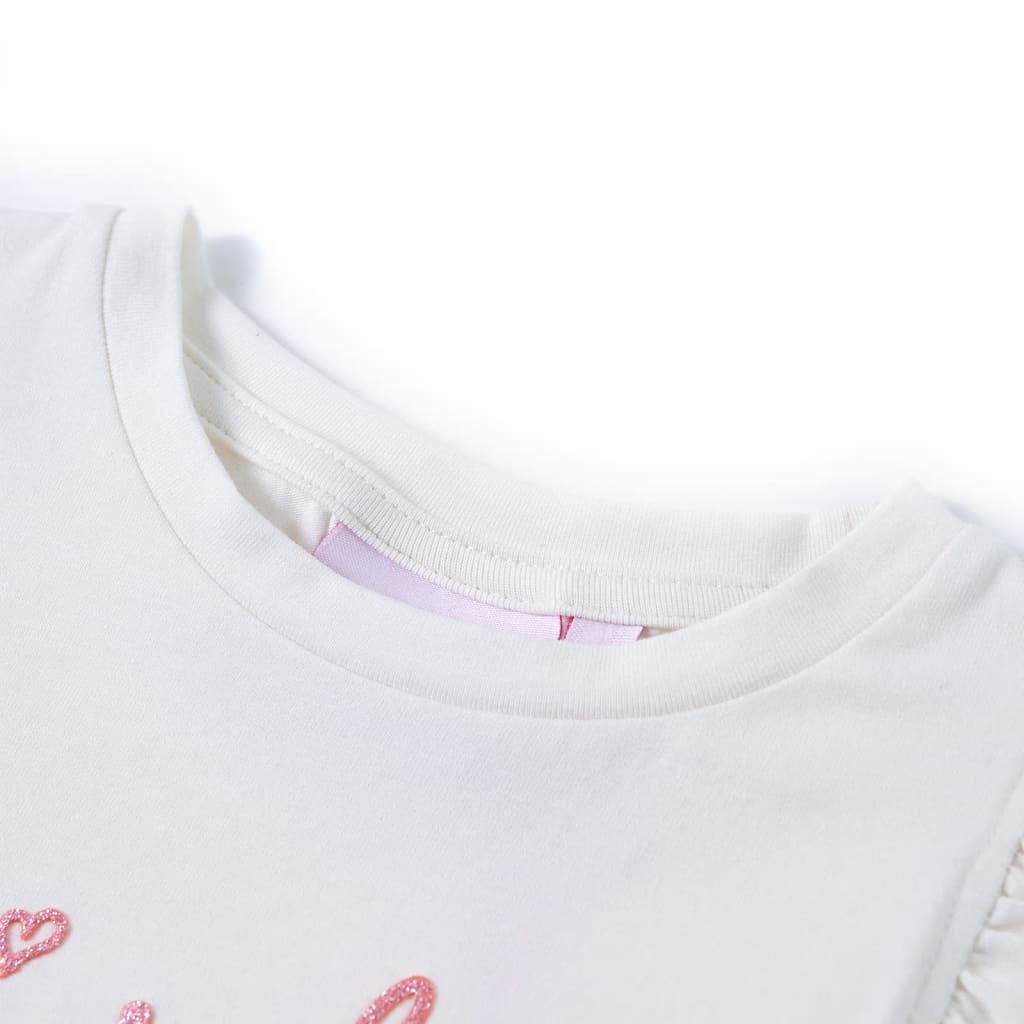 Vidaxl Camisa para niños con volantes en las mangas 140 ECRU