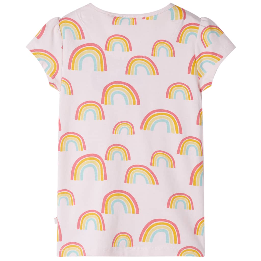 Pijama para niños de Vidaxl con mangas cortas 104 rosa suave