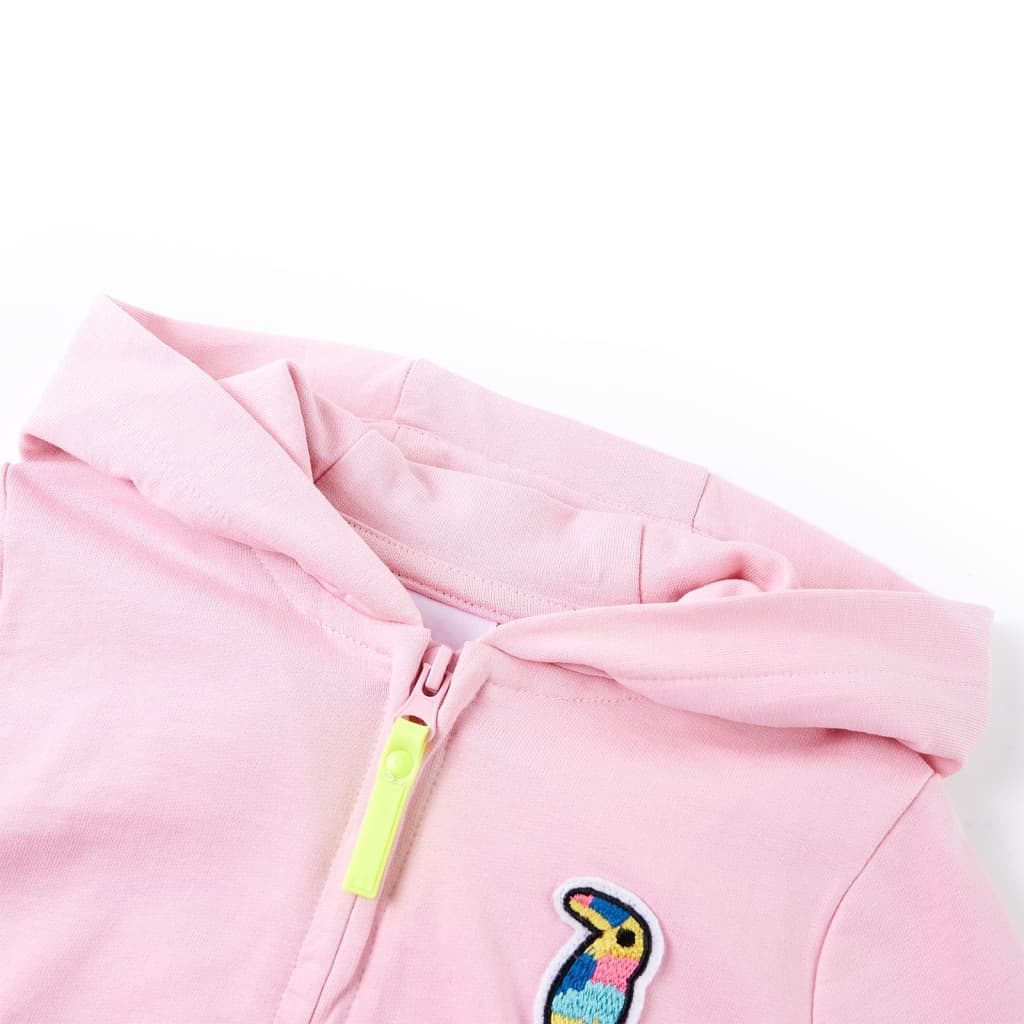 Chaleco infantil de Vidaxl con capucha y cremallera 104 Bright Pink