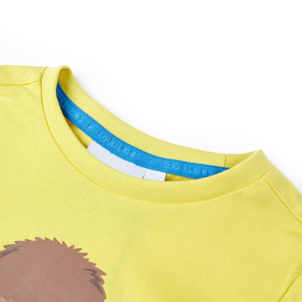 Camisa para niños de Vidaxl con mangas cortas 92 amarillo