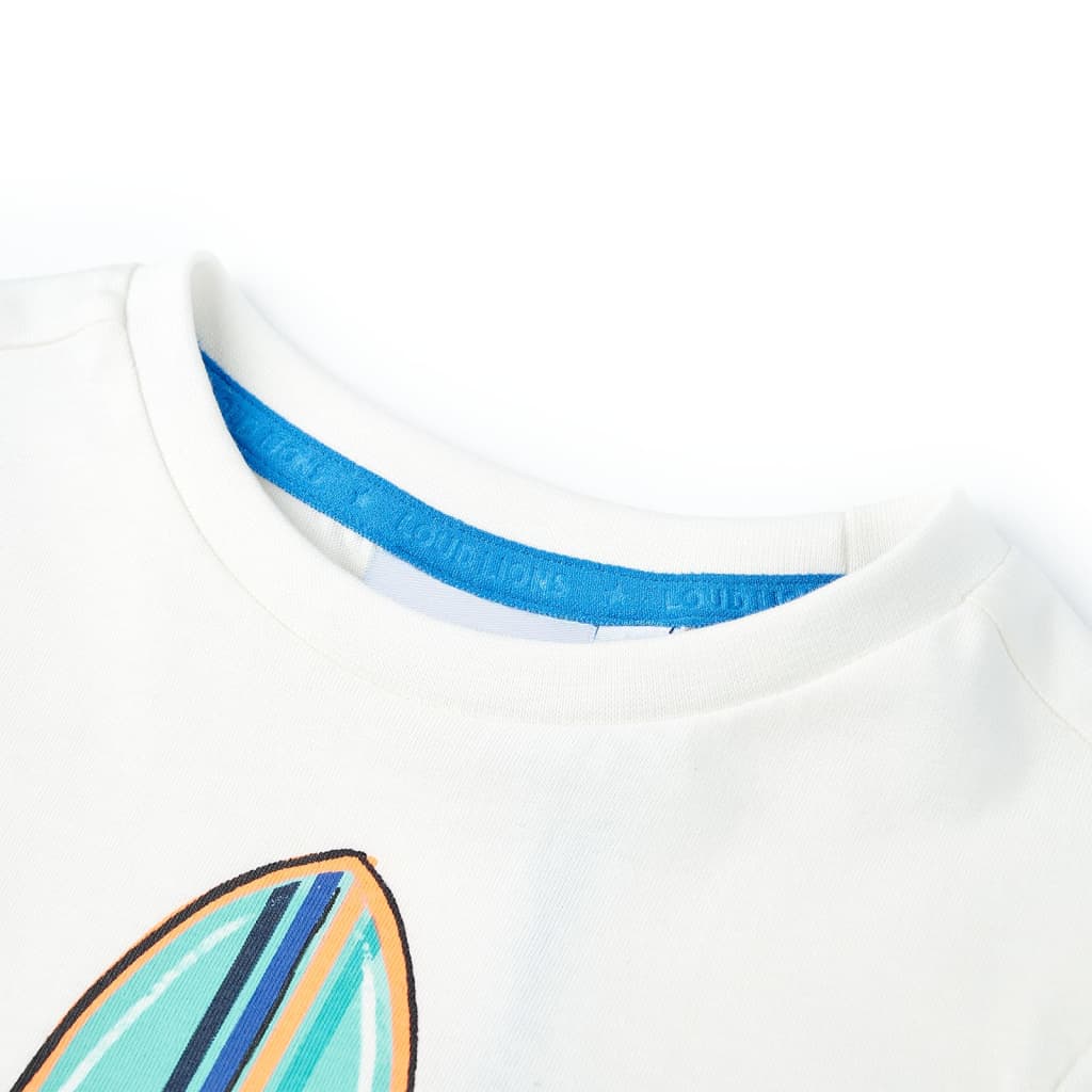 Camisa infantil de Vidaxl con mangas cortas 116 ECRU