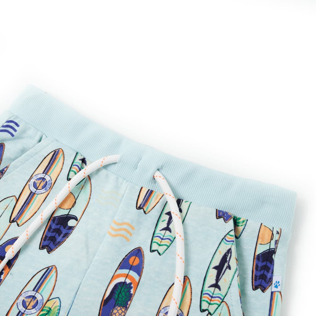 Vidaxl pantalones cortos para niños con Trekkoord 92 Mezclado azul suave