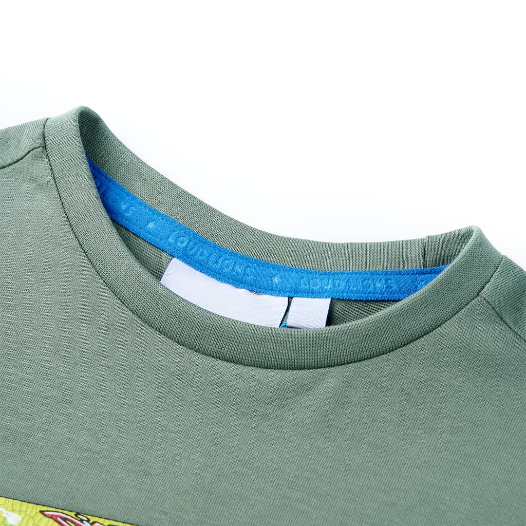 Camicia per bambini Vidaxl con maniche corte 116 kakikentig