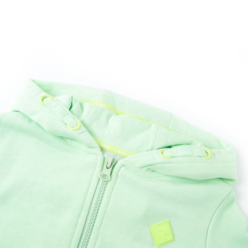 Vidaxl chaleco para niños con capucha y cremallera 116 verde brillante