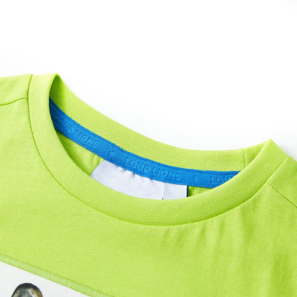 Camisa para niños de Vidaxl con mangas cortas 92 limegroen
