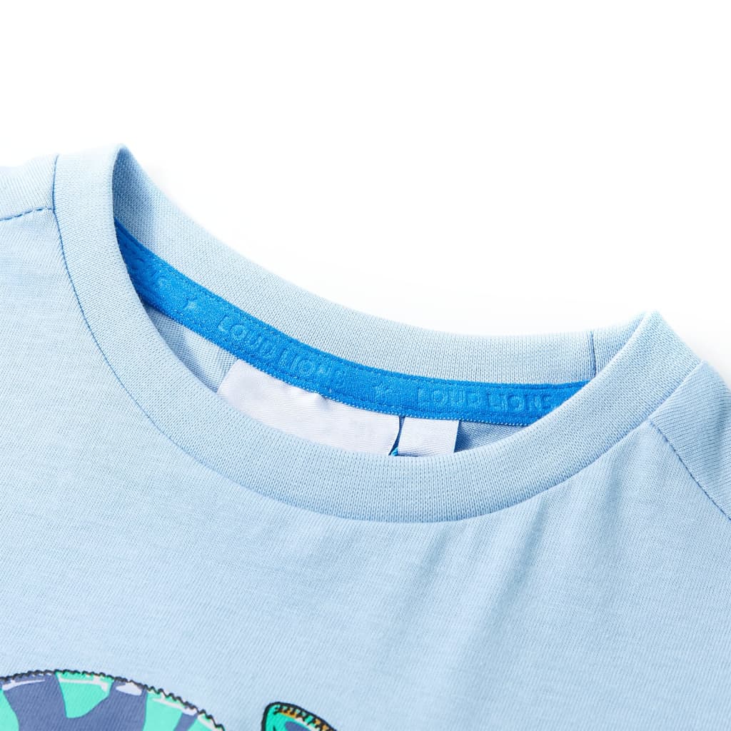 Camicia per bambini Vidaxl con maniche corte 92 azzurra