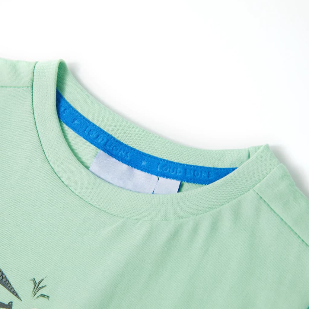 Camicia per bambini Vidaxl con maniche corte 116 verde chiaro