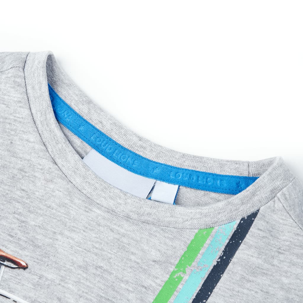 Camisa para niños de Vidaxl con mangas cortas 104 gris