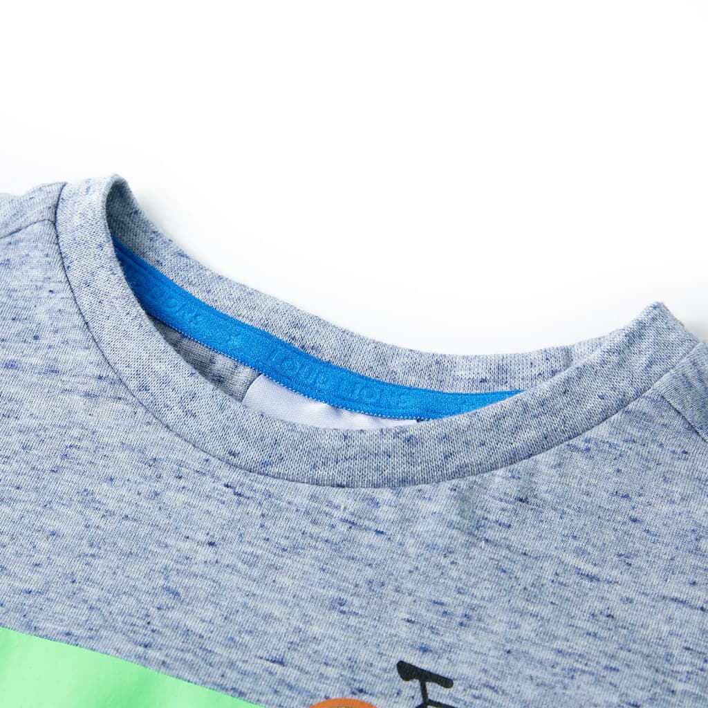 Camicia per bambini Vidaxl con maniche corte 104 blu misto