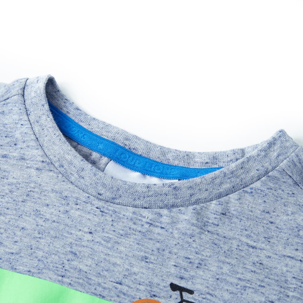 Camicia per bambini Vidaxl con maniche corte 116 blu misto