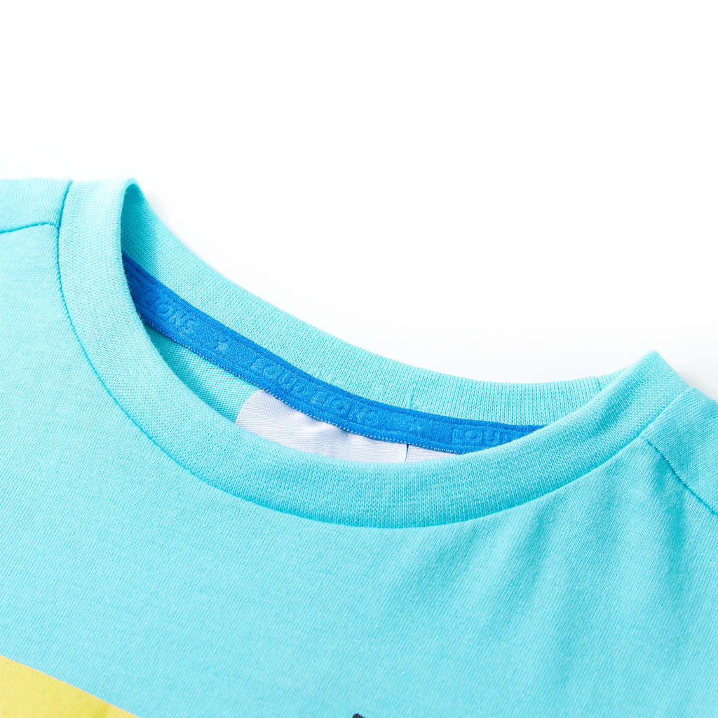 Camicia per bambini Vidaxl con maniche corte 128 marine blu