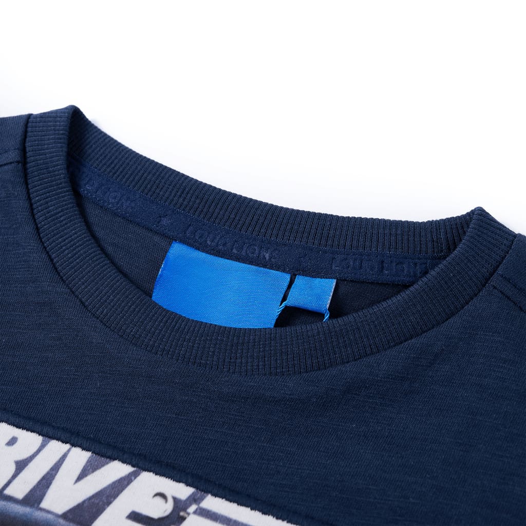 Camicia per bambini Vidaxl con maniche lunghe 104 blu navy mista