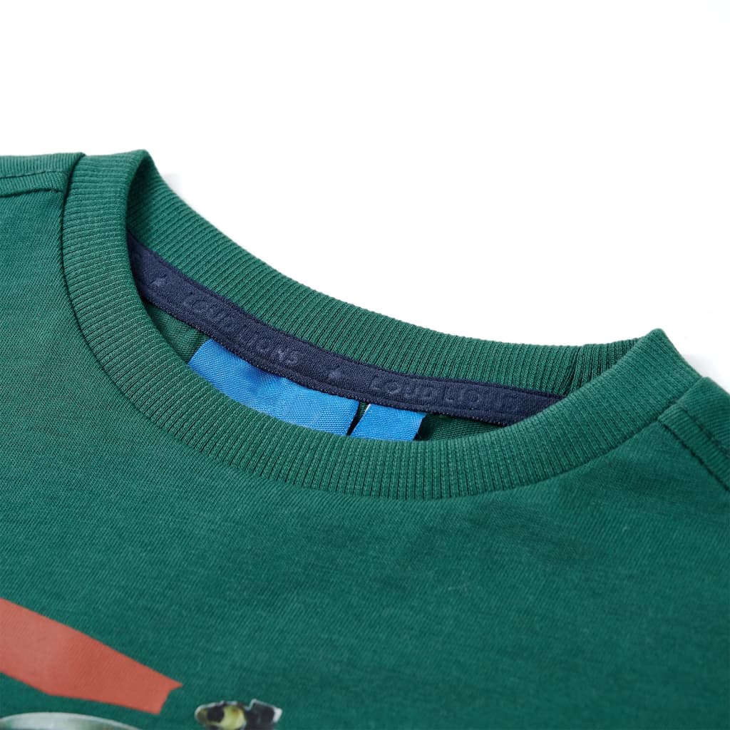 Camicia per bambini Vidaxl con maniche lunghe 116 verde