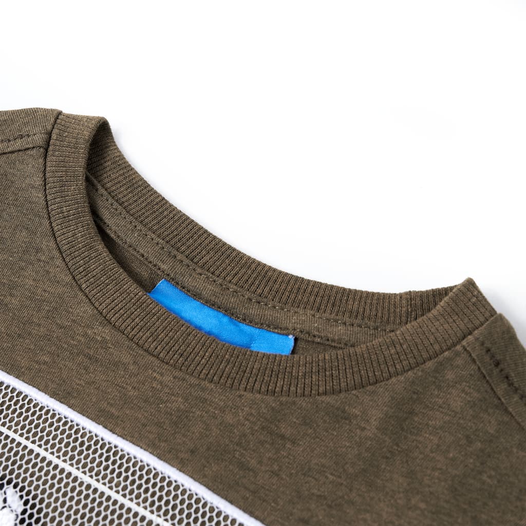 Camicia per bambini Vidaxl con maniche lunghe 116 kakikleur mista