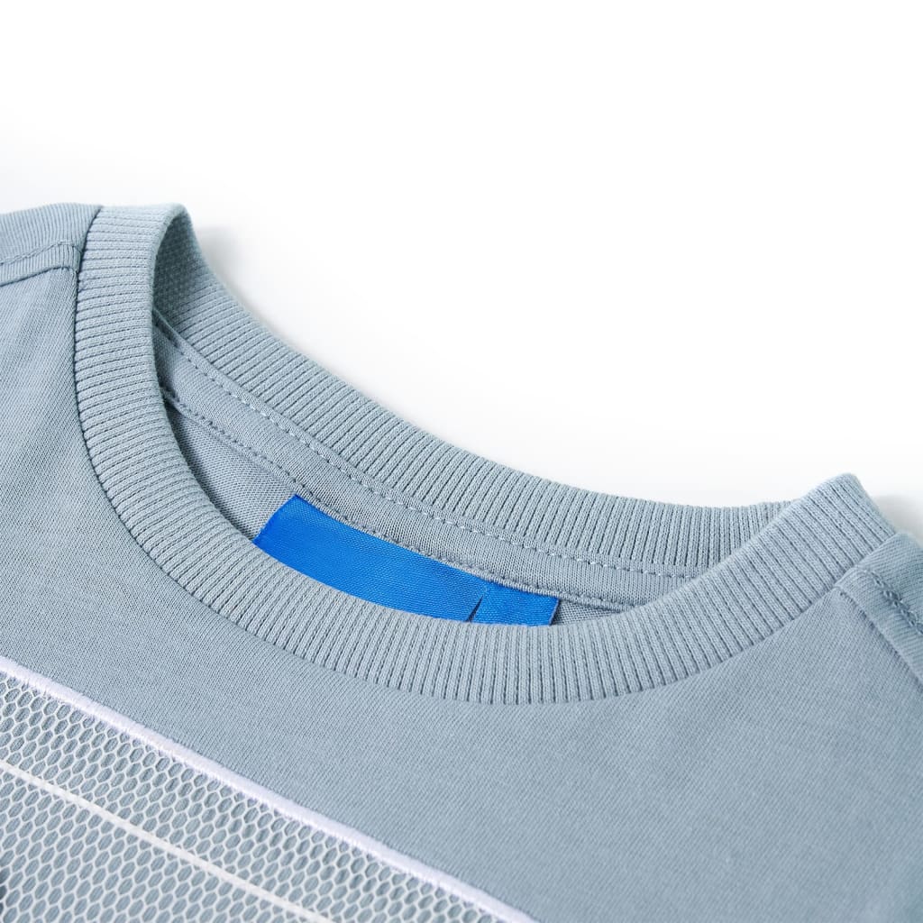 Camicia per bambini Vidaxl con maniche lunghe 128 azzurra