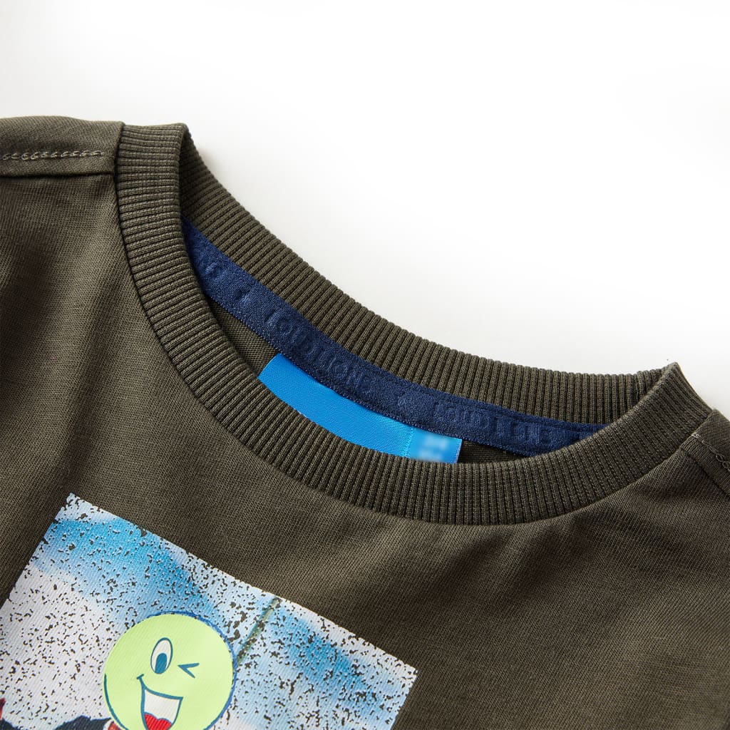 Camicia per bambini Vidaxl con maniche lunghe 116 kakikentig