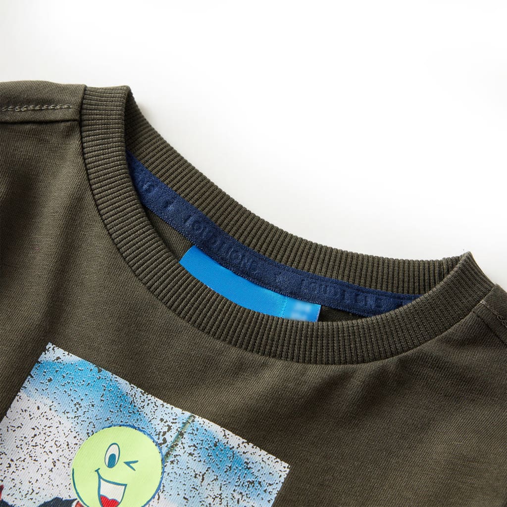 Camicia per bambini Vidaxl con maniche lunghe 128 kakikentig
