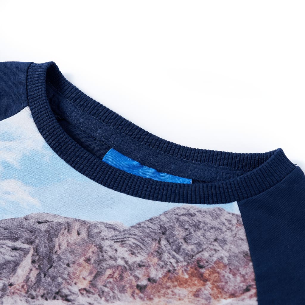 Camicia per bambini Vidaxl con maniche lunghe 128 blu navy
