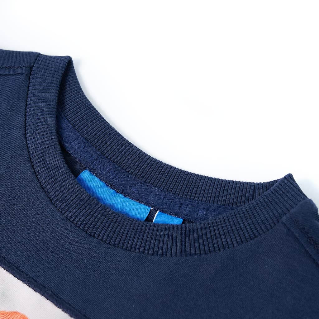 Camicia per bambini Vidaxl con maniche lunghe 92 blu navy mista