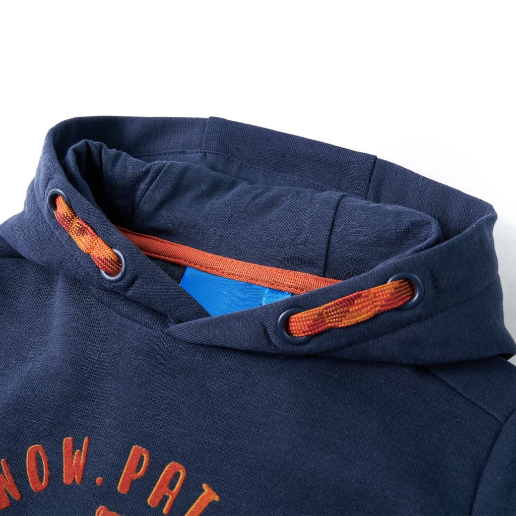 Vidaxl Magione per bambini con cappuccio 116 blu navy mista e arancione